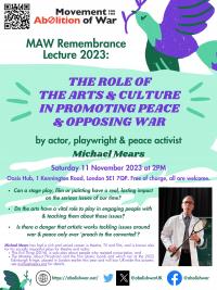 Poster for Remembrance Lecture 11.11.23