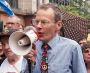 Picture of John Ainslie with megaphone on a disarmament demo